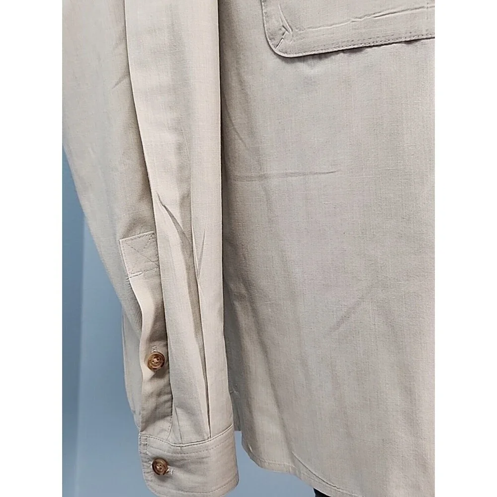 Orvis Mens Medium Long Sleeve Khaki Fishing Shirt Mesh Lined Vented Back - Picture 5 of 16